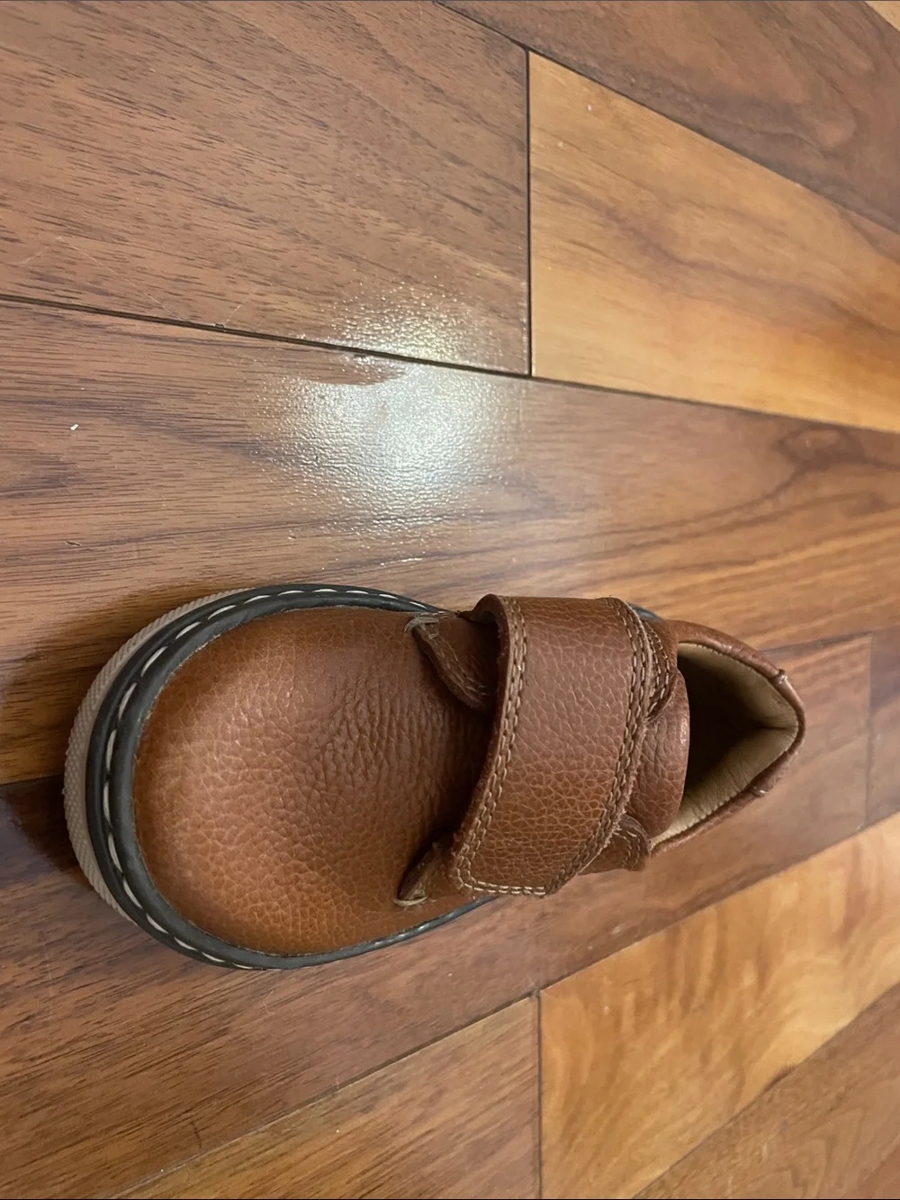 Johnston & Murphy Toddler Brown Leather Velcro Shoes